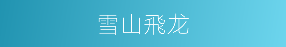雪山飛龙的同義詞
