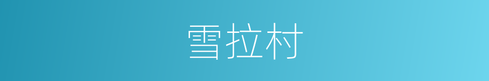 雪拉村的同义词