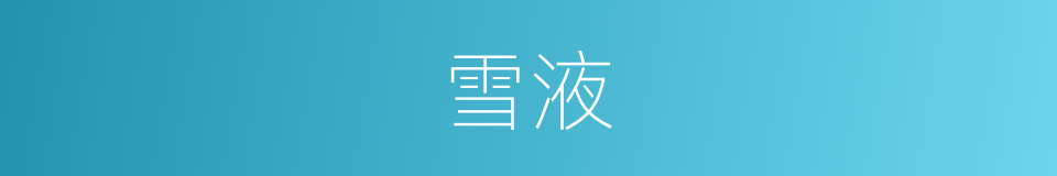 雪液的同义词