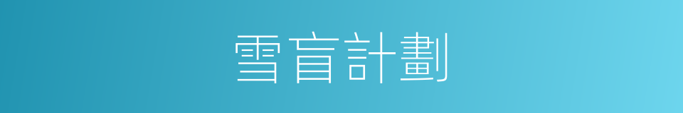 雪盲計劃的同義詞