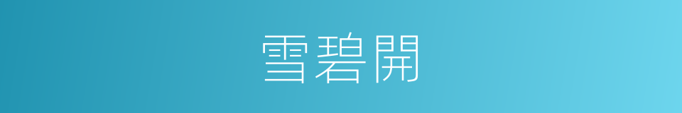 雪碧開的同義詞