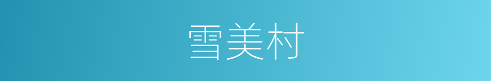 雪美村的同义词