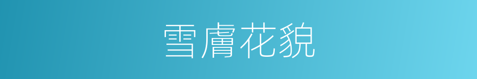 雪膚花貌的意思