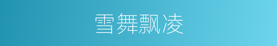 雪舞飘凌的同义词