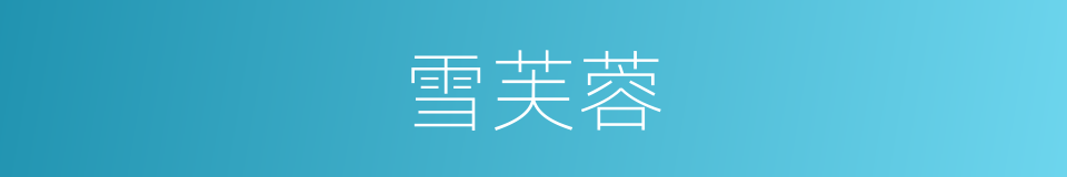 雪芙蓉的同义词