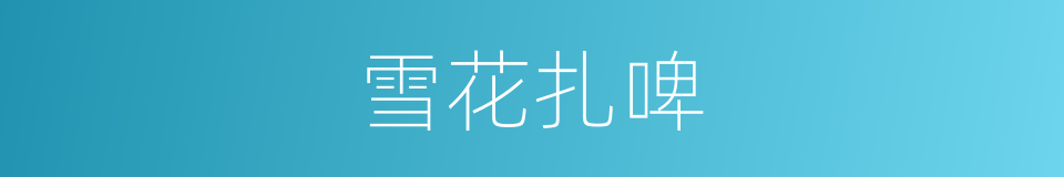 雪花扎啤的同义词