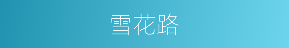 雪花路的同义词