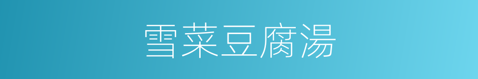 雪菜豆腐湯的同義詞
