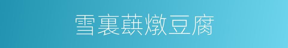 雪裏蕻燉豆腐的同義詞