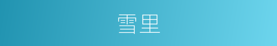 雪里的同义词