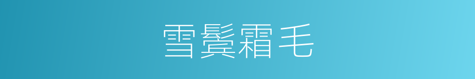 雪鬓霜毛的意思