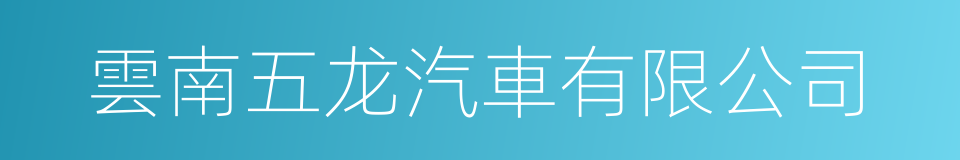 雲南五龙汽車有限公司的同義詞