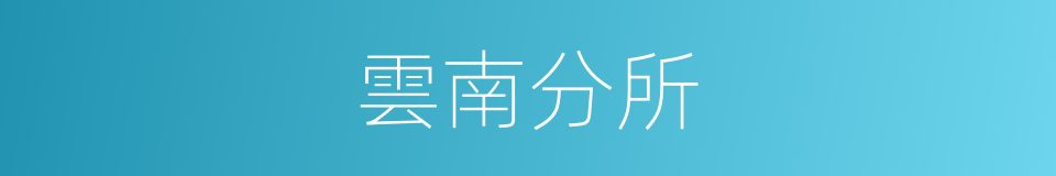 雲南分所的同義詞