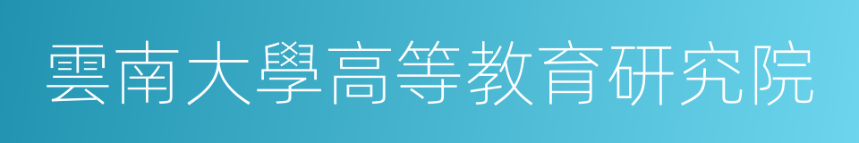 雲南大學高等教育研究院的同義詞