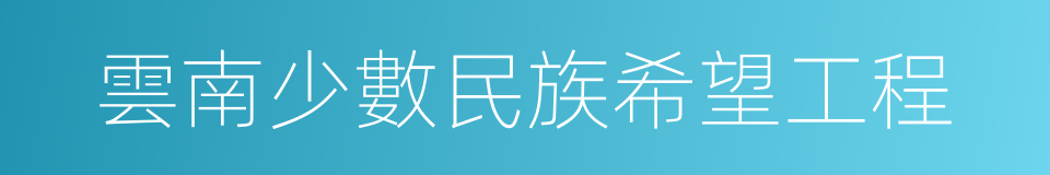 雲南少數民族希望工程的同義詞