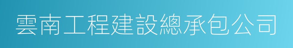 雲南工程建設總承包公司的同義詞