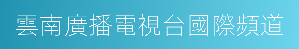 雲南廣播電視台國際頻道的同義詞