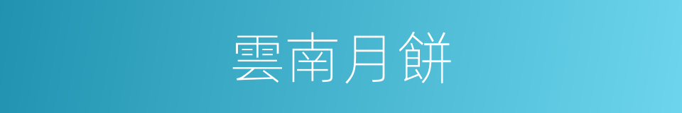 雲南月餅的同義詞