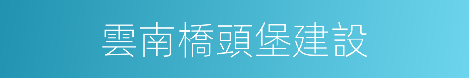 雲南橋頭堡建設的同義詞