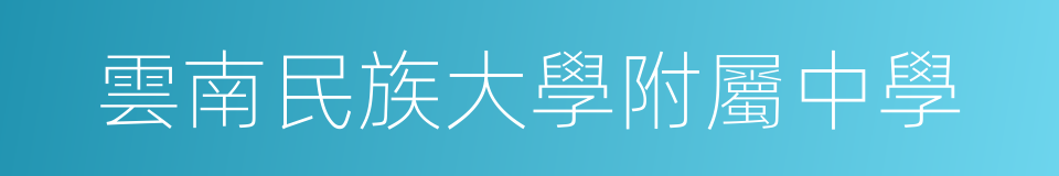 雲南民族大學附屬中學的同義詞