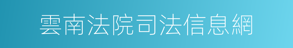 雲南法院司法信息網的同義詞