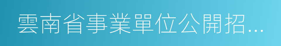 雲南省事業單位公開招聘工作人員辦法的同義詞