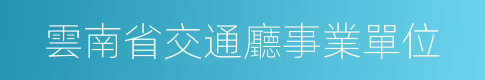 雲南省交通廳事業單位的同義詞