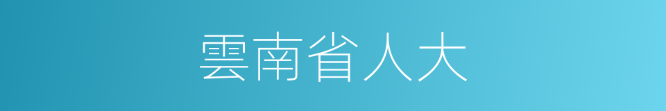 雲南省人大的同義詞