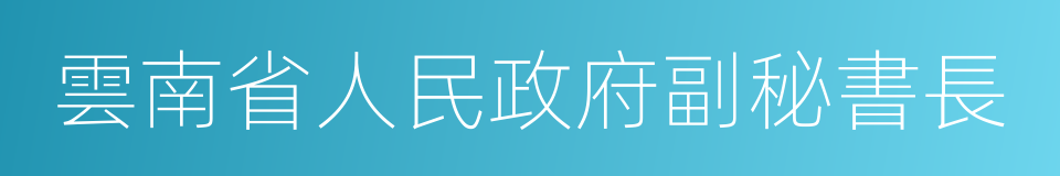 雲南省人民政府副秘書長的同義詞