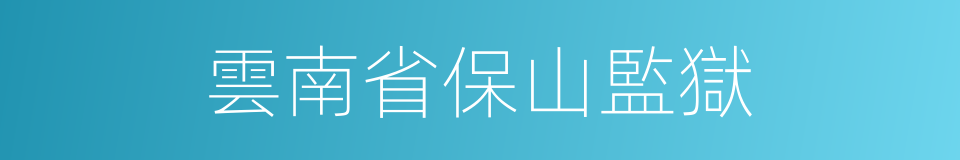 雲南省保山監獄的同義詞