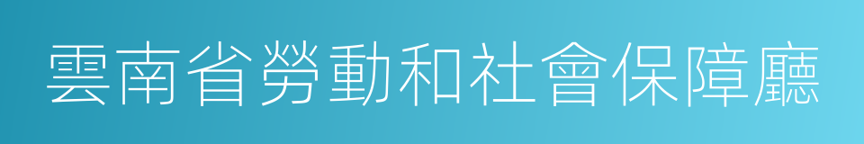 雲南省勞動和社會保障廳的同義詞