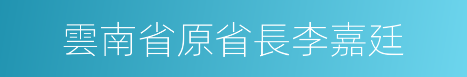 雲南省原省長李嘉廷的同義詞