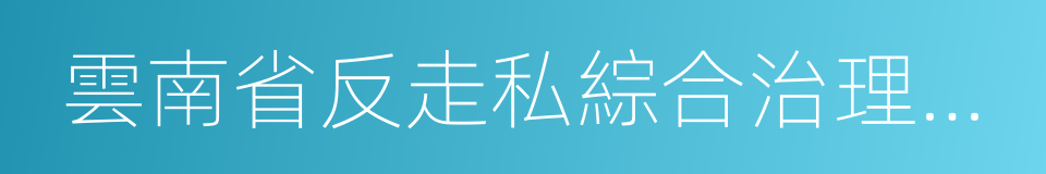 雲南省反走私綜合治理規定的同義詞