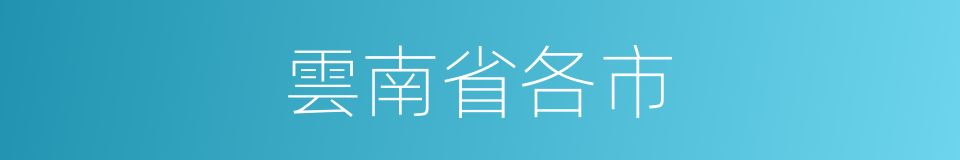 雲南省各市的同義詞