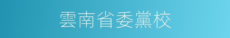 雲南省委黨校的同義詞