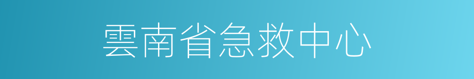 雲南省急救中心的同義詞