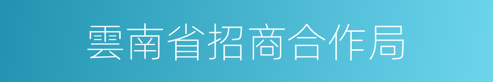 雲南省招商合作局的同義詞
