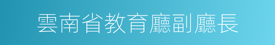 雲南省教育廳副廳長的同義詞