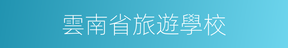 雲南省旅遊學校的同義詞