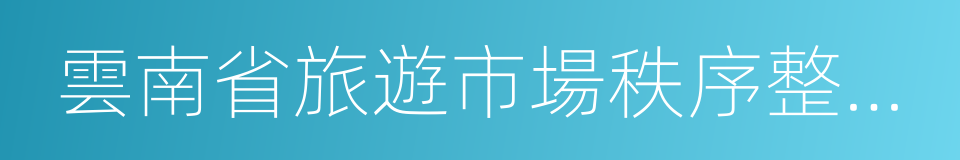 雲南省旅遊市場秩序整治工作措施的同義詞