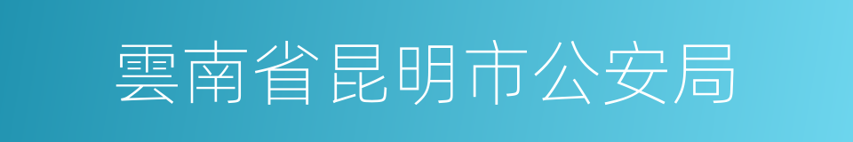 雲南省昆明市公安局的同義詞