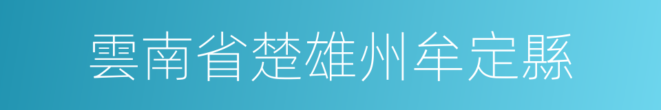 雲南省楚雄州牟定縣的同義詞