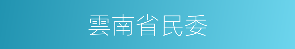 雲南省民委的同義詞