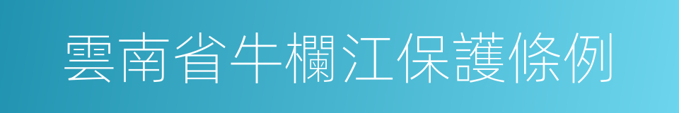 雲南省牛欄江保護條例的同義詞