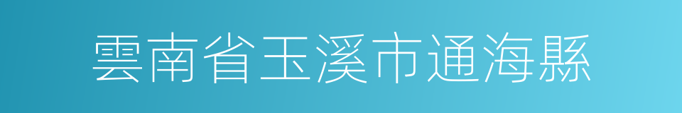 雲南省玉溪市通海縣的同義詞