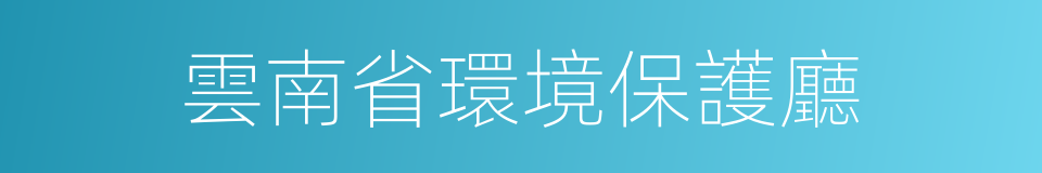 雲南省環境保護廳的同義詞