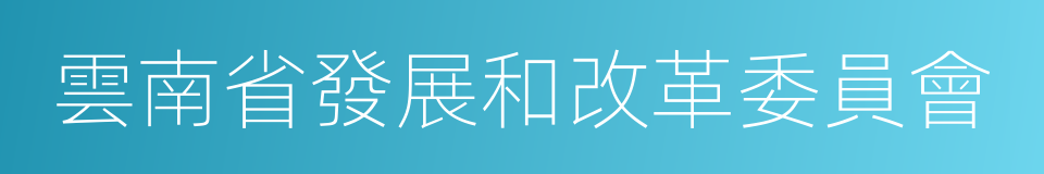 雲南省發展和改革委員會的同義詞