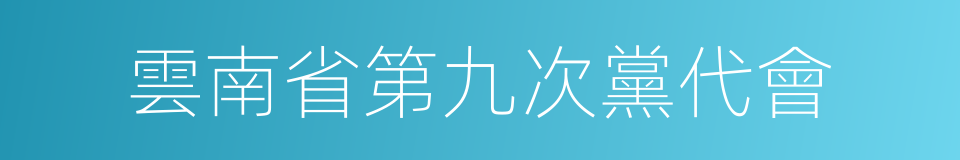 雲南省第九次黨代會的同義詞