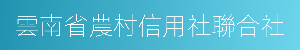 雲南省農村信用社聯合社的同義詞