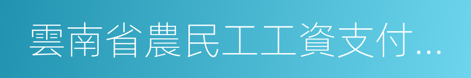 雲南省農民工工資支付保障規定的同義詞